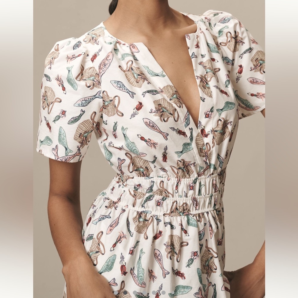 Somerset Maxi Dress in Fish Motif